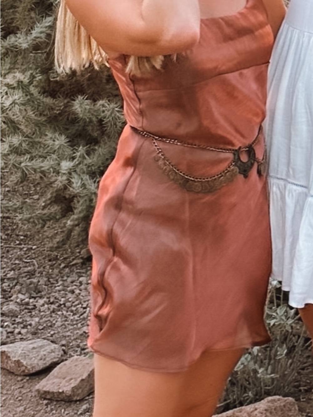 Satin Copper Slip Dress - Women SUPERDOWN SIZE MEDIUM